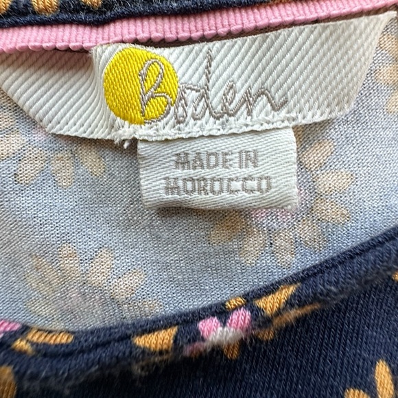 BODEN | FLUTTER SLEEVE FRENCH NAVY DAISY STAMP JERSEY DRESS LIKE NEW | SIZE 2 - Picture 12 of 12